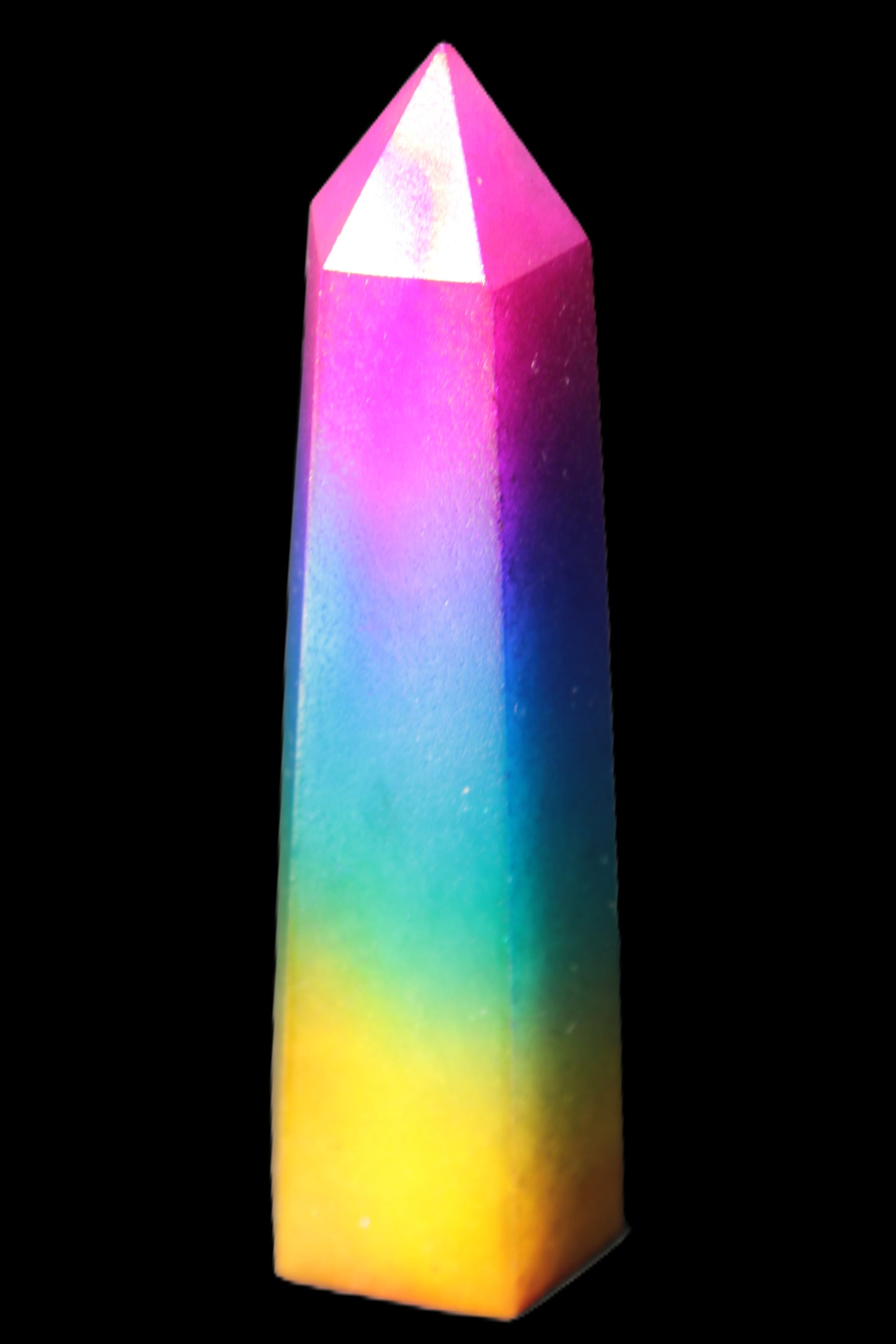 Rainbow Aura electroplated obelisk 35*120mm 223g Rocks and Things