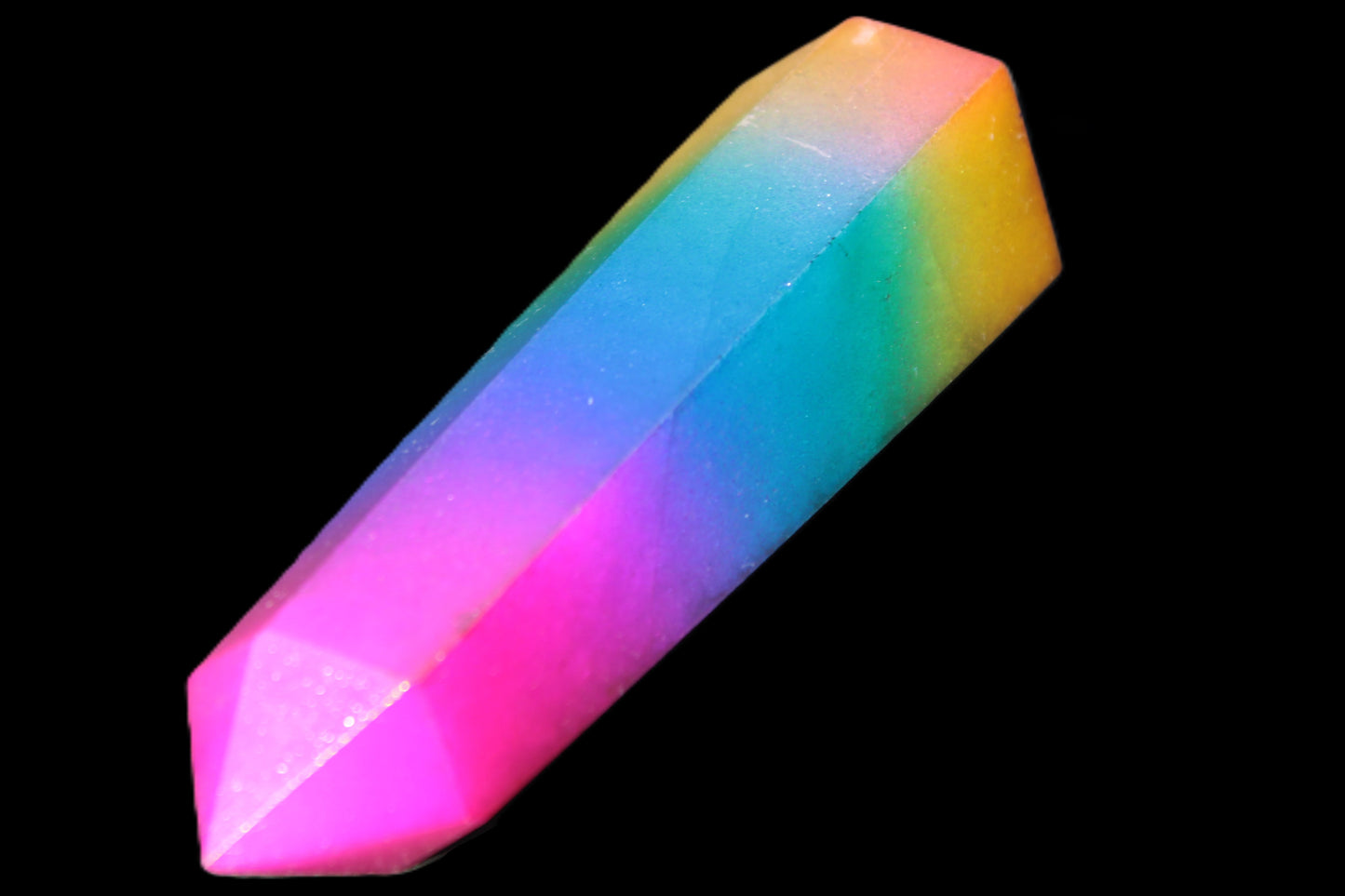 Rainbow Aura electroplated obelisk 35*120mm 223g Rocks and Things