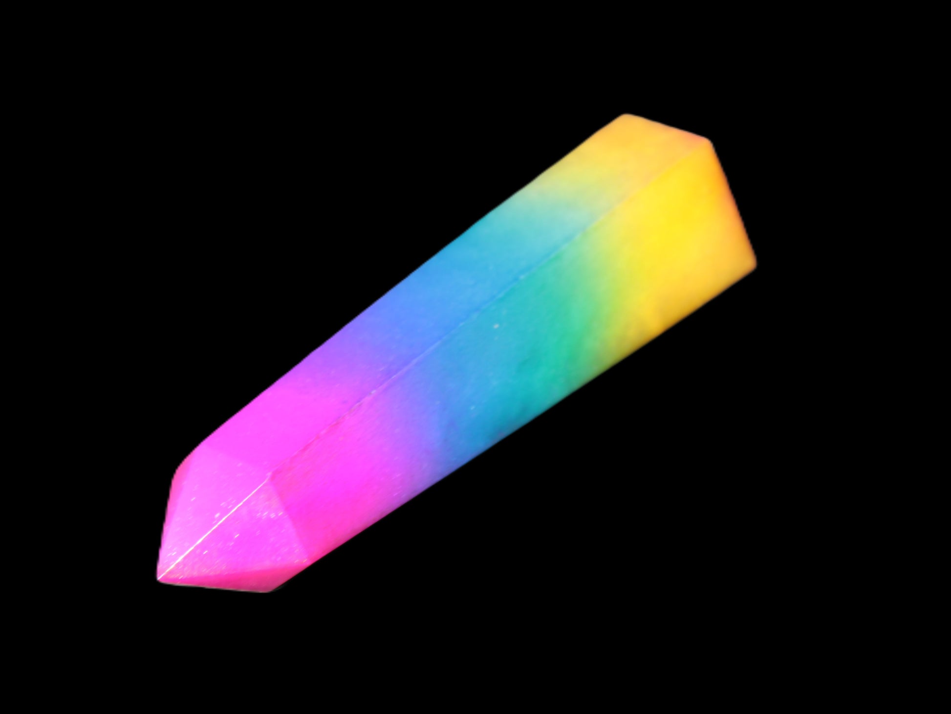 Rainbow Aura electroplated obelisk 35*120mm 223g Rocks and Things