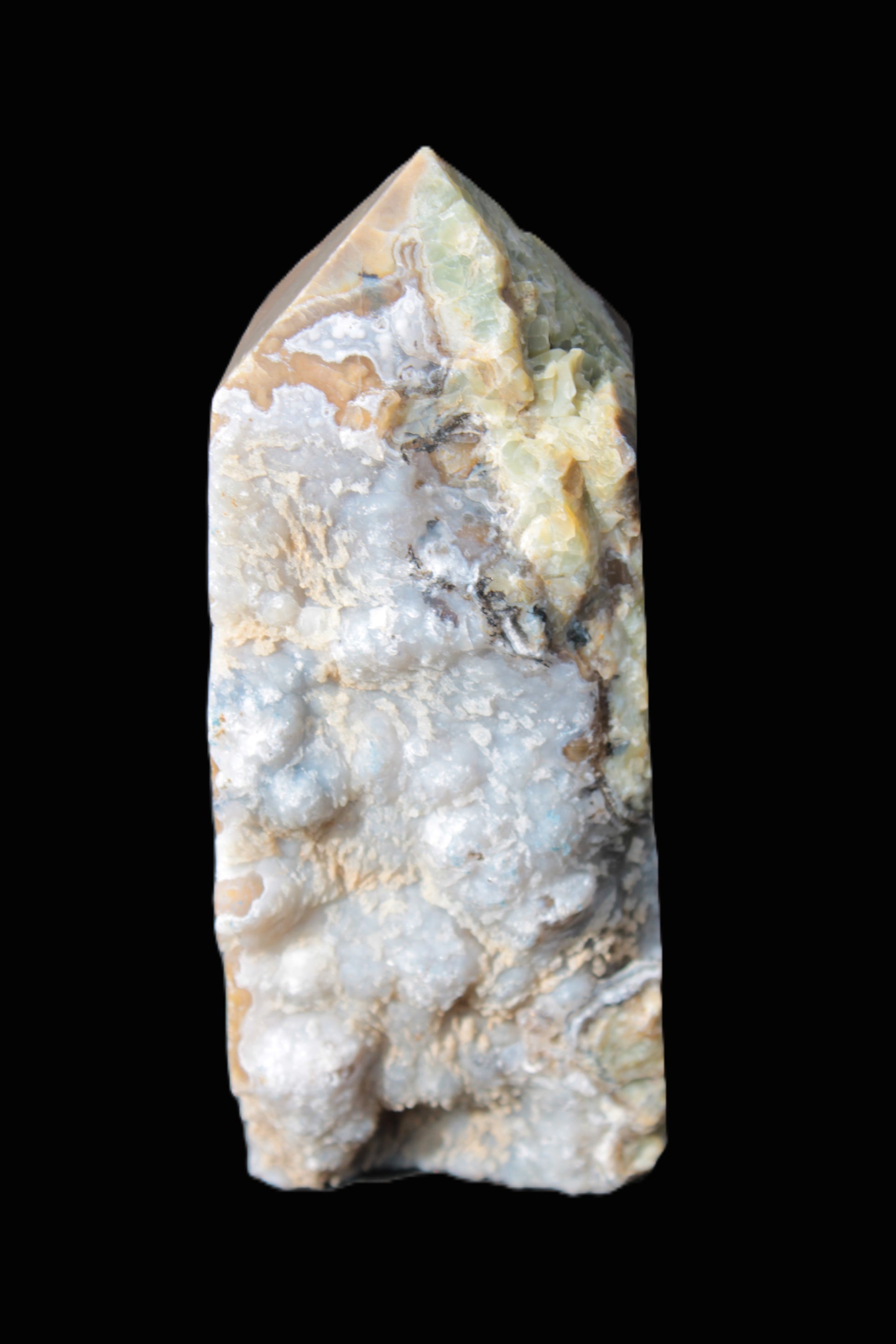 Volcano Agate obelisk 367g Rocks and Things