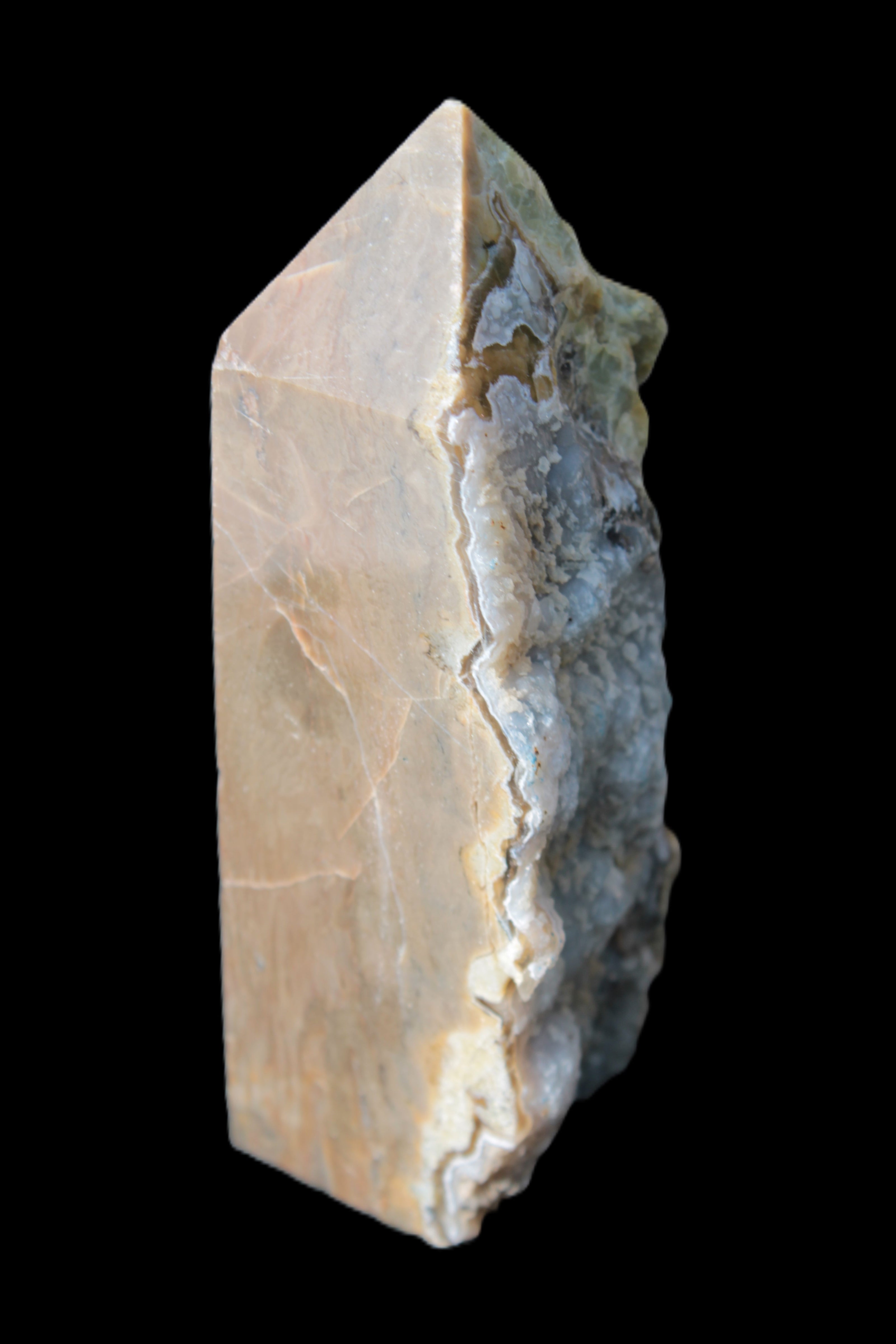 Volcano Agate obelisk 367g Rocks and Things
