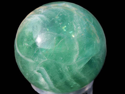 Green Fluorite sphere 427g in sunshine Rocks and Things