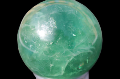 Green Fluorite sphere 427g in sunshine Rocks and Things