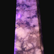 Plum Blossom Tourmaline Quartz obelisk 237g UV light