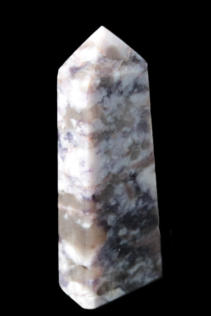 Plum Blossom Tourmaline Quartz obelisk 237g Rocks and Things