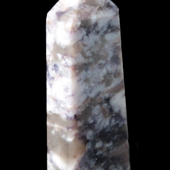 Plum Blossom Tourmaline Quartz obelisk 237g Rocks and Things