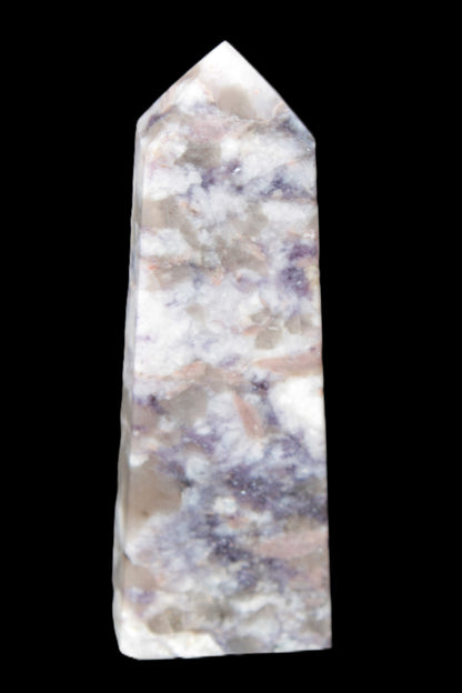 Plum Blossom Tourmaline Quartz obelisk 237g Rocks and Things