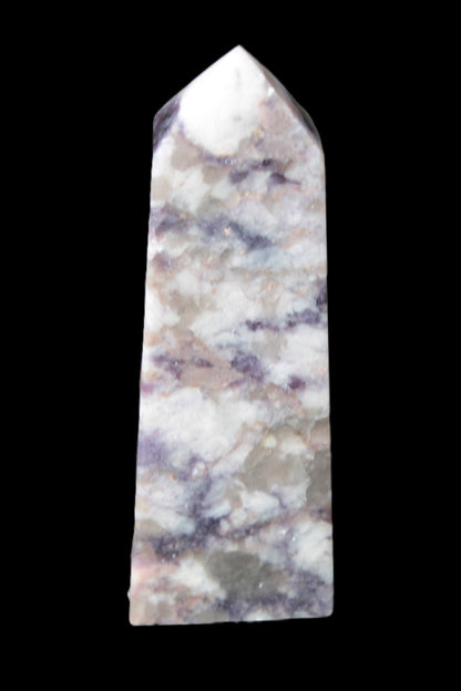 Plum Blossom Tourmaline Quartz obelisk 237g Rocks and Things