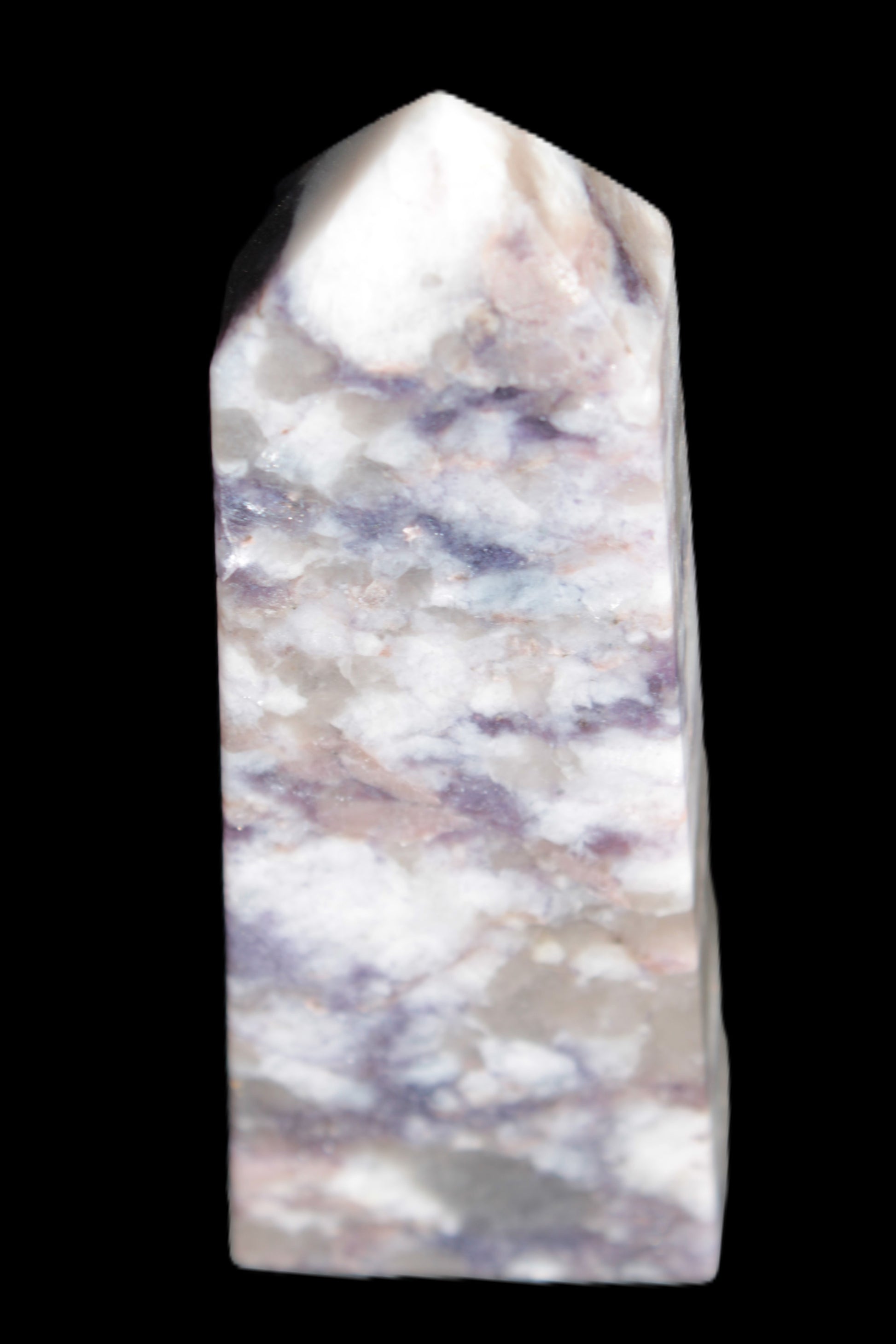 Plum Blossom Tourmaline Quartz obelisk 237g Rocks and Things