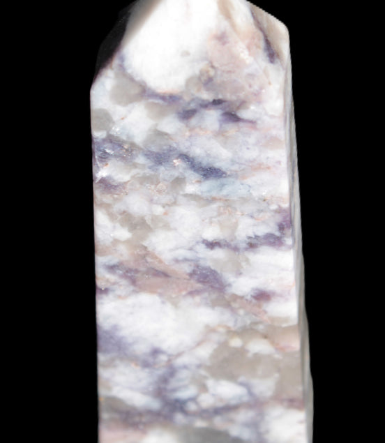 Plum Blossom Tourmaline Quartz obelisk 237g Rocks and Things