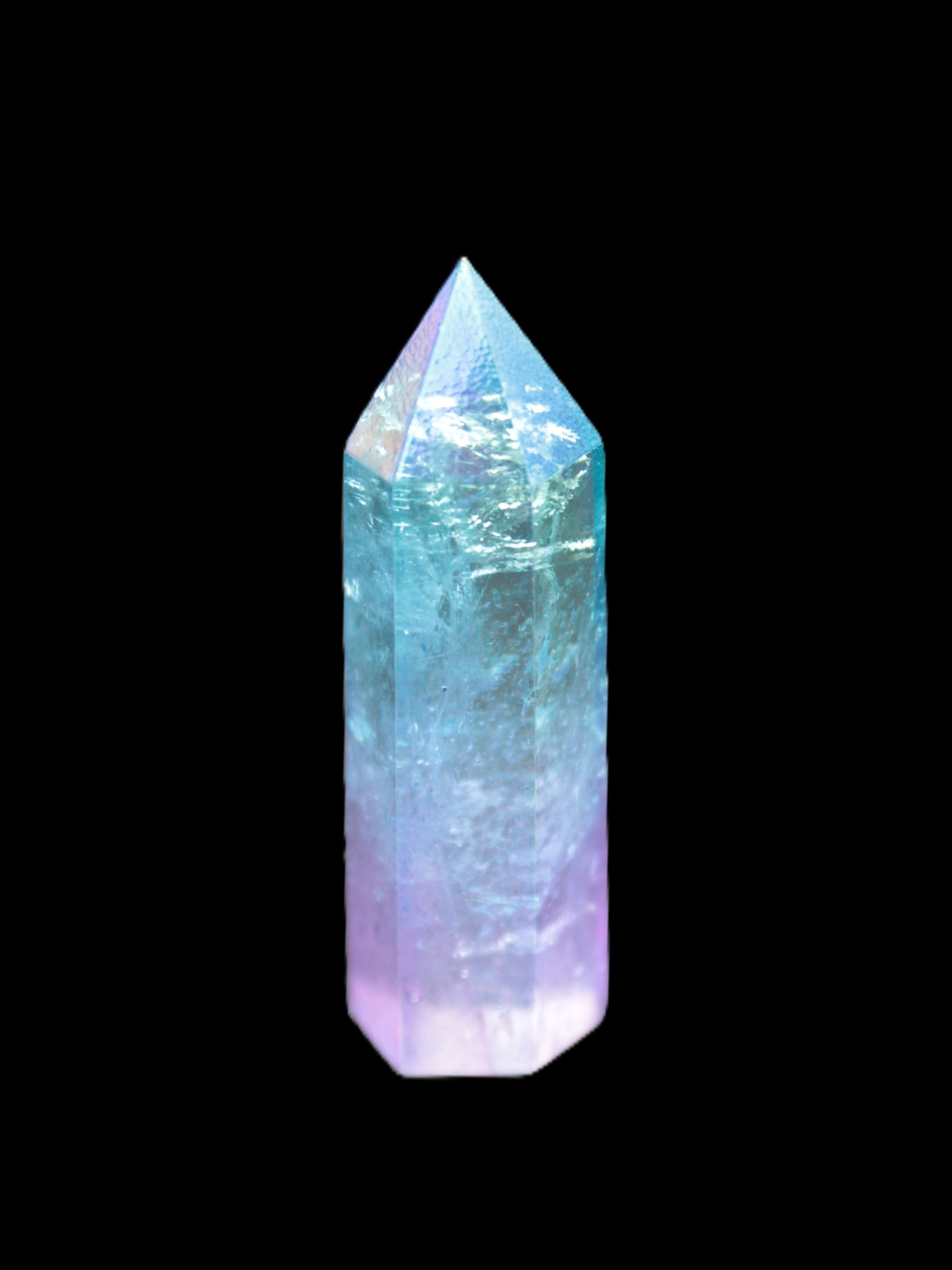 Angel Aura Quartz titanium electroplated wand 44-48mm 13-15g Rocks and Things