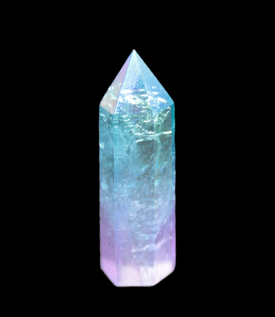 Angel Aura Quartz titanium electroplated wand 44-48mm 13-15g Rocks and Things