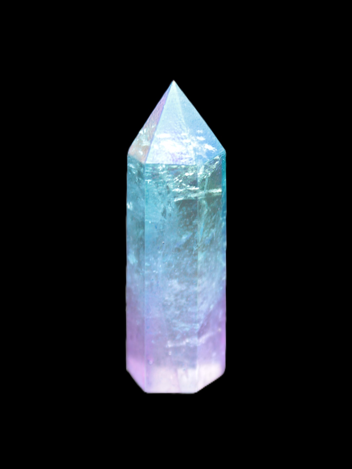 Angel Aura Quartz titanium electroplated wand 44-48mm 13-15g Rocks and Things