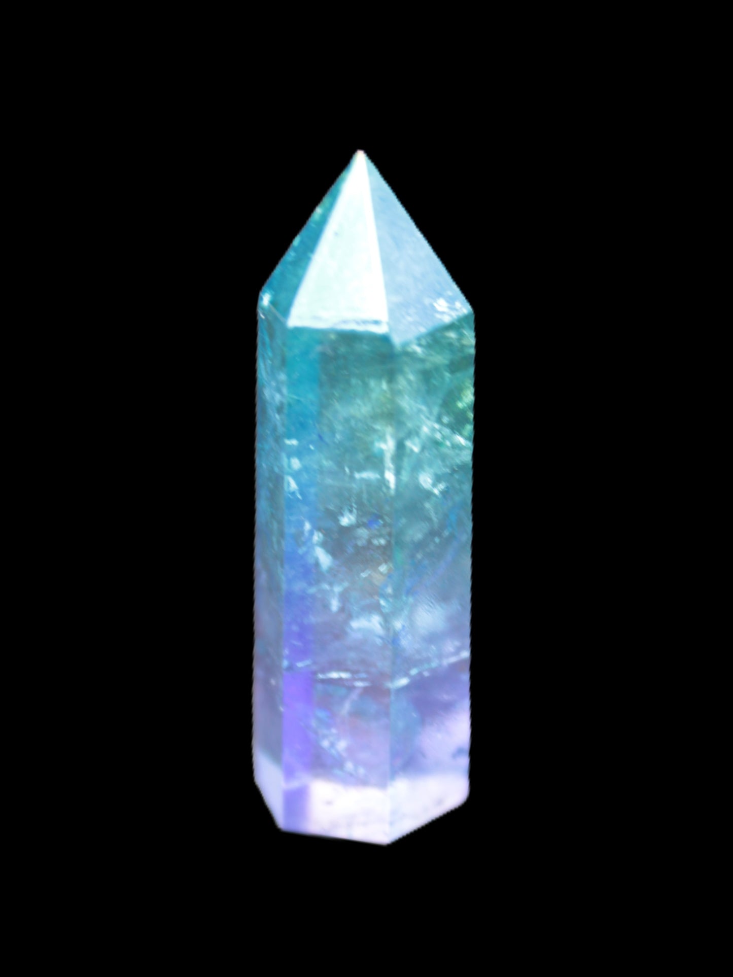 Angel Aura Quartz titanium electroplated wand 44-48mm 13-15g Rocks and Things