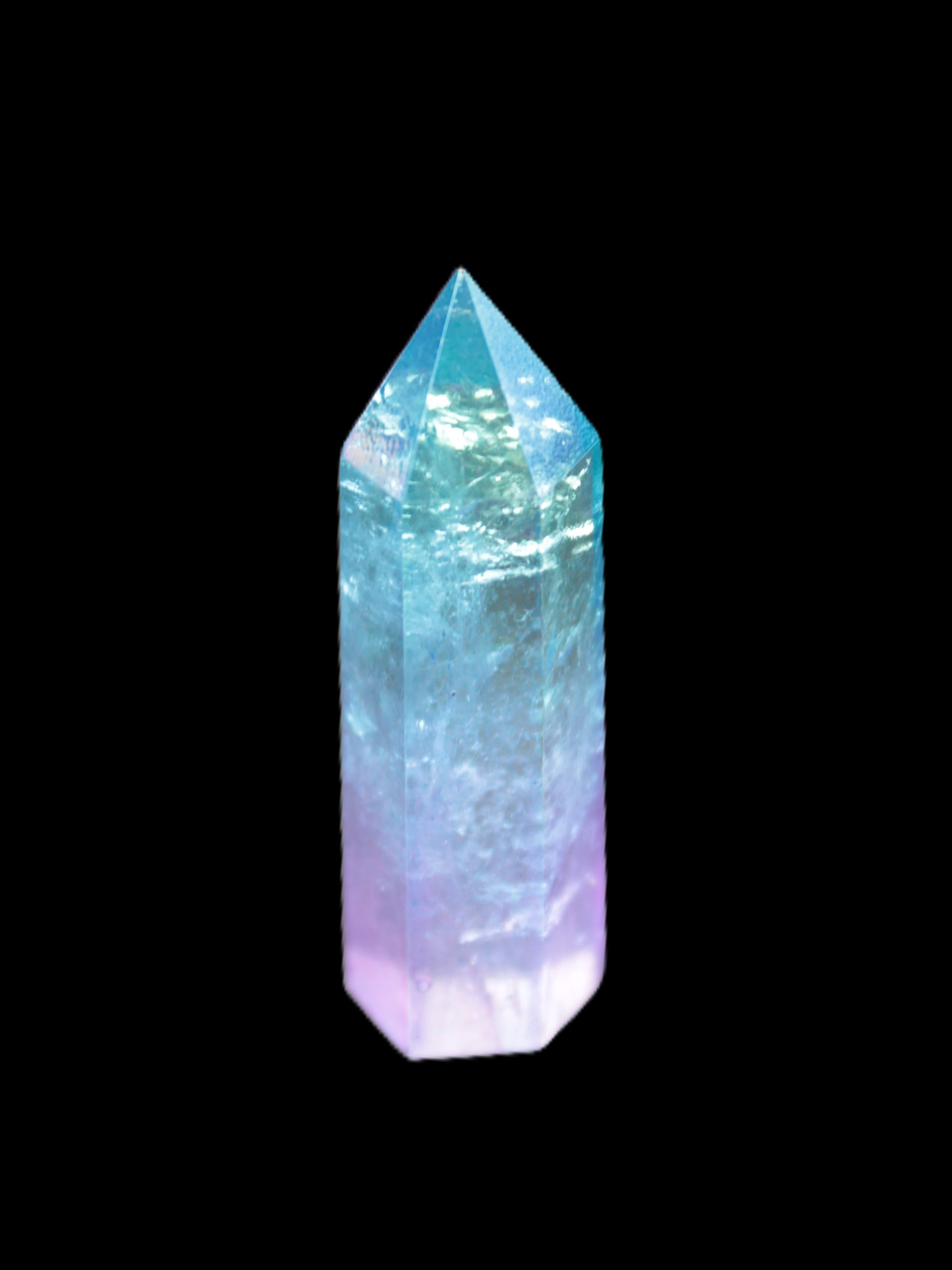 Angel Aura Quartz titanium electroplated wand 44-48mm 13-15g Rocks and Things