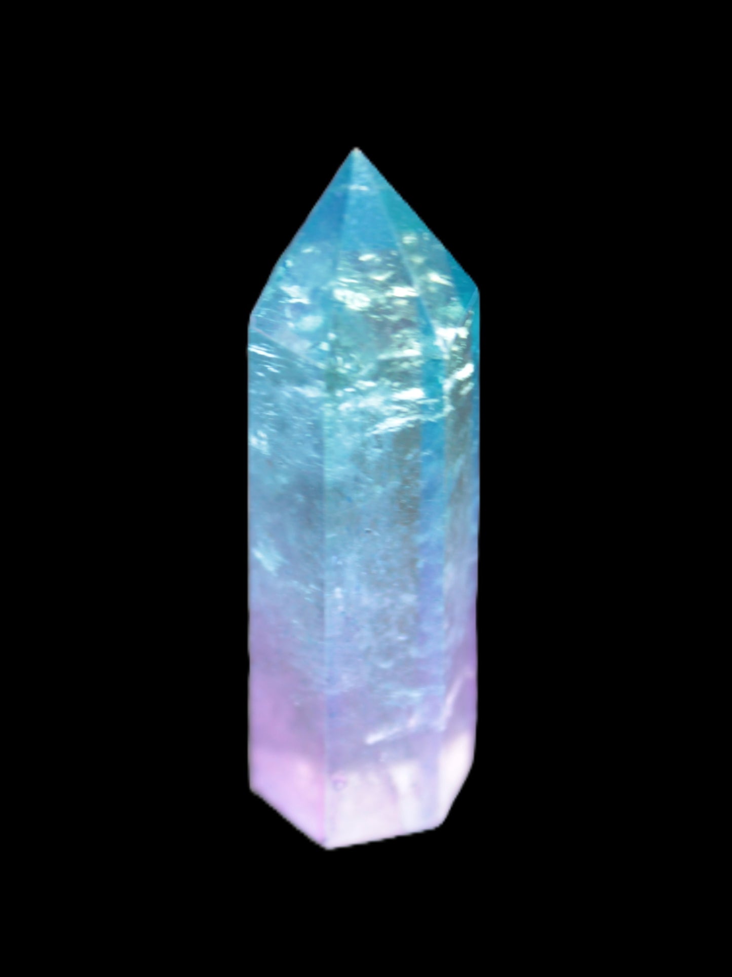 Angel Aura Quartz titanium electroplated wand 44-48mm 13-15g Rocks and Things