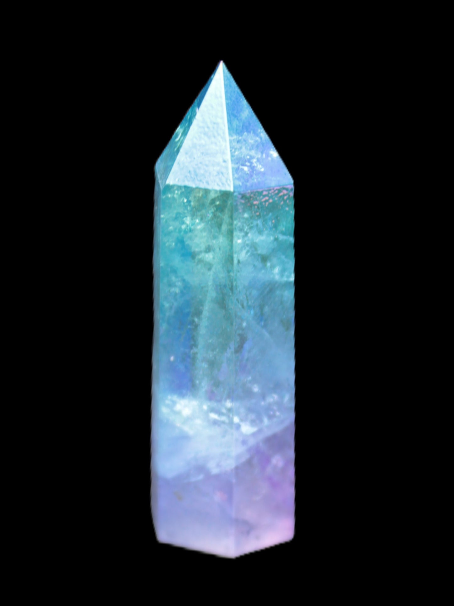 Angel Aura Quartz titanium electroplated wand 44-48mm 13-15g Rocks and Things