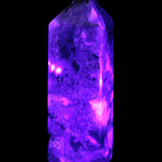 Water Grass Moss Agate obelisk 430g in UV light