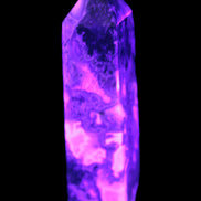 Water Grass Moss Agate obelisk 430g in UV light