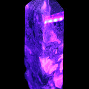 Water Grass Moss Agate obelisk 430g in UV light