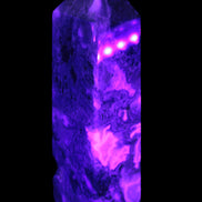 Water Grass Moss Agate obelisk 430g in UV light