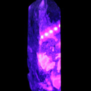 Water Grass Moss Agate obelisk 430g in UV light