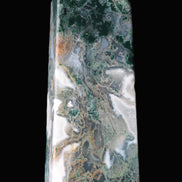 Water Grass Moss agate obelisk 430g Rocks and Things