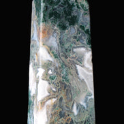 Water Grass Moss agate obelisk 430g Rocks and Things