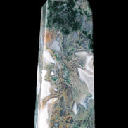 Water Grass Moss agate obelisk 430g Rocks and Things