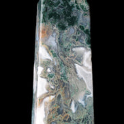 Water Grass Moss agate obelisk 430g Rocks and Things