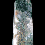 Water Grass Moss agate obelisk 430g Rocks and Things