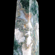 Water Grass Moss agate obelisk 430g Rocks and Things