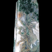 Water Grass Moss agate obelisk 430g Rocks and Things
