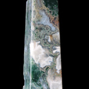 Water Grass Moss agate obelisk 430g Rocks and Things