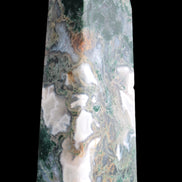 Water Grass Moss agate obelisk 430g Rocks and Things