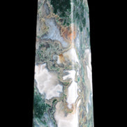 Water Grass Moss agate obelisk 430g Rocks and Things