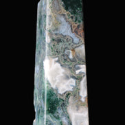 Water Grass Moss agate obelisk 430g Rocks and Things