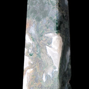 Water Grass Moss agate obelisk 430g Rocks and Things