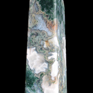 Water Grass Moss agate obelisk 430g Rocks and Things