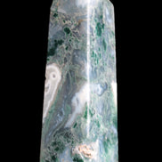Water Grass Moss agate obelisk 430g Rocks and Things