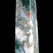 Water Grass Moss agate obelisk 430g Rocks and Things