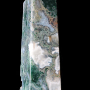 Water Grass Moss agate obelisk 430g Rocks and Things