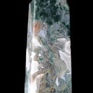 Water Grass Moss agate obelisk 430g Rocks and Things
