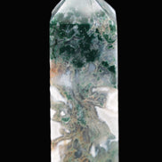 Water Grass Moss agate obelisk 430g Rocks and Things