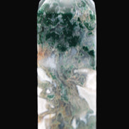 Water Grass Moss agate obelisk 430g Rocks and Things