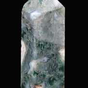 Water Grass Moss agate obelisk 430g Rocks and Things