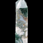 Water Grass Moss agate obelisk 430g Rocks and Things