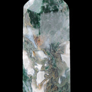 Water Grass Moss agate obelisk 430g Rocks and Things