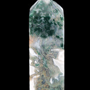 Water Grass Moss agate obelisk 430g Rocks and Things