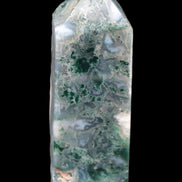 Water Grass Moss agate obelisk 430g Rocks and Things